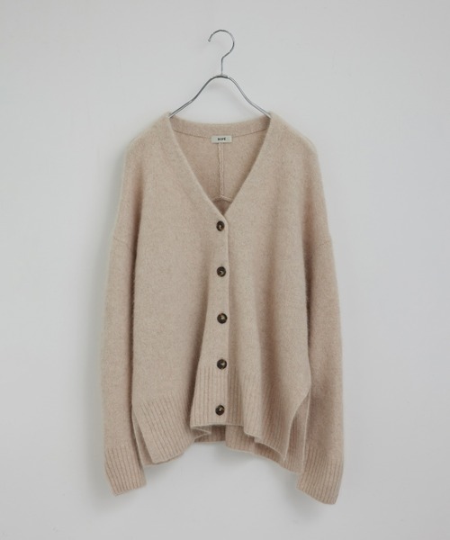 ROPE'（ロペ）の「チャイニーズラクーンウールVネックカーディガン（カーディガン/ボレロ・レディース・ダークブラウン/ターコイズブルー/ベージュ系その他2・38）」の4枚目の写真