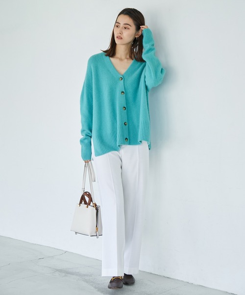 ROPE'（ロペ）の「チャイニーズラクーンウールVネックカーディガン（カーディガン/ボレロ・レディース・ダークブラウン/ターコイズブルー/ベージュ系その他2・38）」の14枚目の写真