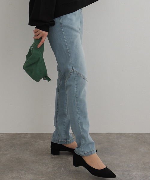 ElegChic(エレグシック)の「ウエストリブデニムサルエルパンツ(デニムパンツ・レディース・ネイビー/ワンウォッシュ/ブルー・L/XL/3L/4L/M)」の5枚目の写真