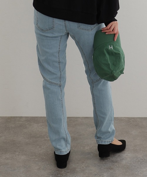 ElegChic(エレグシック)の「ウエストリブデニムサルエルパンツ(デニムパンツ・レディース・ネイビー/ワンウォッシュ/ブルー・L/XL/3L/4L/M)」の6枚目の写真