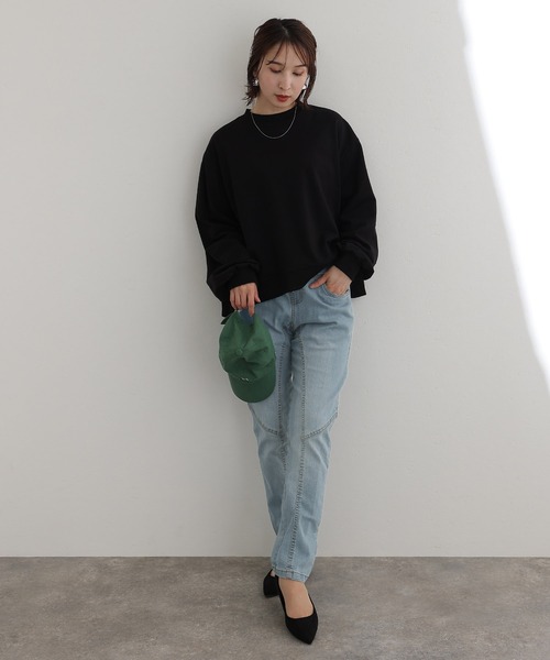 ElegChic(エレグシック)の「ウエストリブデニムサルエルパンツ(デニムパンツ・レディース・ネイビー/ワンウォッシュ/ブルー・L/XL/3L/4L/M)」の7枚目の写真