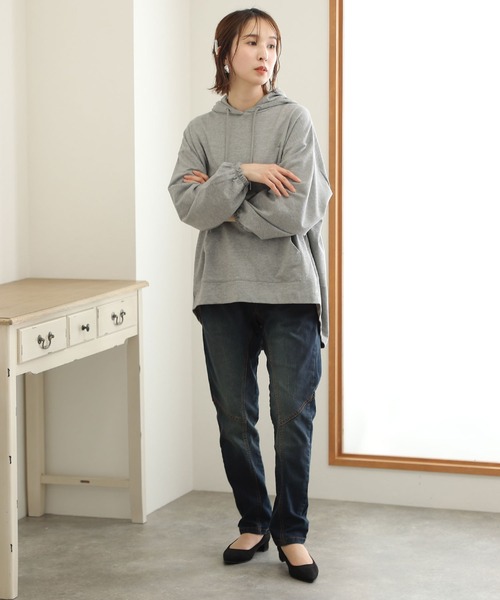 ElegChic(エレグシック)の「ウエストリブデニムサルエルパンツ(デニムパンツ・レディース・ネイビー/ワンウォッシュ/ブルー・L/XL/3L/4L/M)」の11枚目の写真