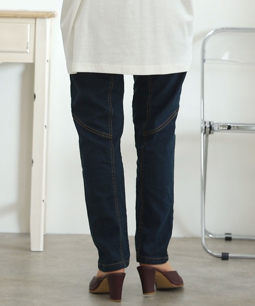 ElegChic(エレグシック)の「ウエストリブデニムサルエルパンツ(デニムパンツ・レディース・ネイビー/ワンウォッシュ/ブルー・L/XL/3L/4L/M)」の14枚目の写真