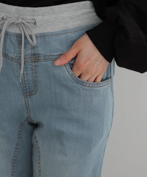 ElegChic(エレグシック)の「ウエストリブデニムサルエルパンツ(デニムパンツ・レディース・ネイビー/ワンウォッシュ/ブルー・L/XL/3L/4L/M)」の18枚目の写真