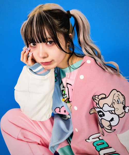 GALFY(ガルフィー)の「【GALFY/ガルフィー】クレイジーわんわん大学ジャケット/スタジャン(スタジャン・メンズ・グリーン系その他/ブルー系その他/ブラック×レッド・L/XL)」の8枚目の写真