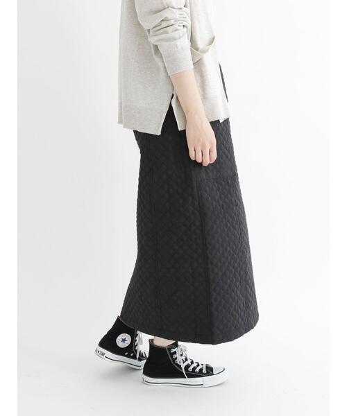 Samansa Mos2 blue（サマンサモスモスブルー）の「キルティングスカート（スカート・レディース・ブラック/カーキ/キナリ・ﾌﾘ-）」の21枚目の写真