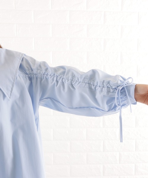 Lace Ladies（レースレディース）の「ビッグカラーフレアチュニックブラウス（シャツ/ブラウス・レディース・ブルー/ブラック/ホワイト・M）」の6枚目の写真