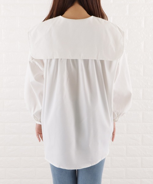 Lace Ladies（レースレディース）の「ビッグカラーフレアチュニックブラウス（シャツ/ブラウス・レディース・ブルー/ブラック/ホワイト・M）」の22枚目の写真