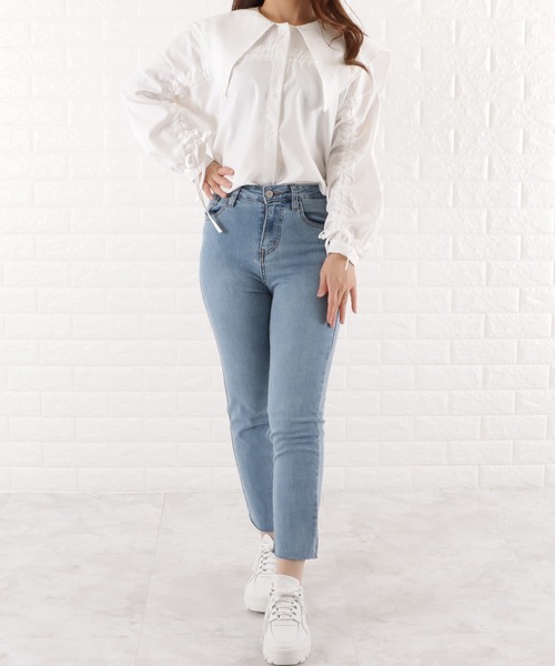 Lace Ladies（レースレディース）の「ビッグカラーフレアチュニックブラウス（シャツ/ブラウス・レディース・ブルー/ブラック/ホワイト・M）」の18枚目の写真