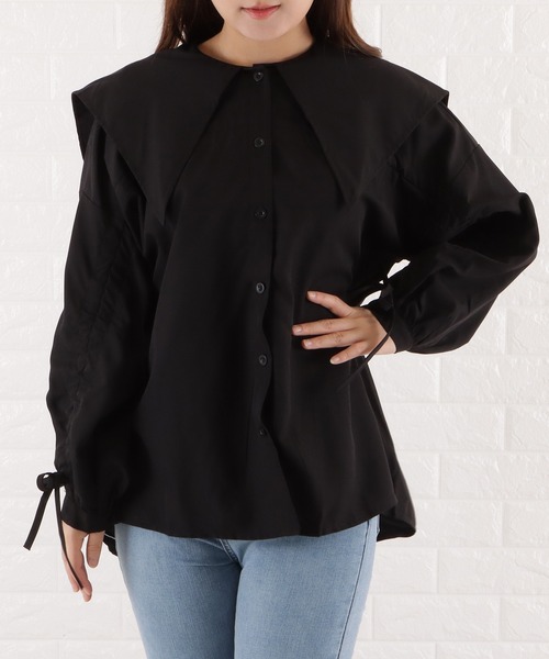 Lace Ladies（レースレディース）の「ビッグカラーフレアチュニックブラウス（シャツ/ブラウス・レディース・ブルー/ブラック/ホワイト・M）」の16枚目の写真