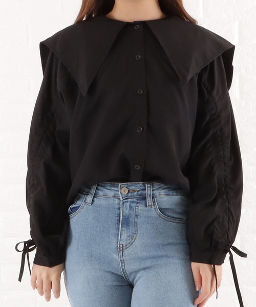 Lace Ladies（レースレディース）の「ビッグカラーフレアチュニックブラウス（シャツ/ブラウス・レディース・ブルー/ブラック/ホワイト・M）」の20枚目の写真