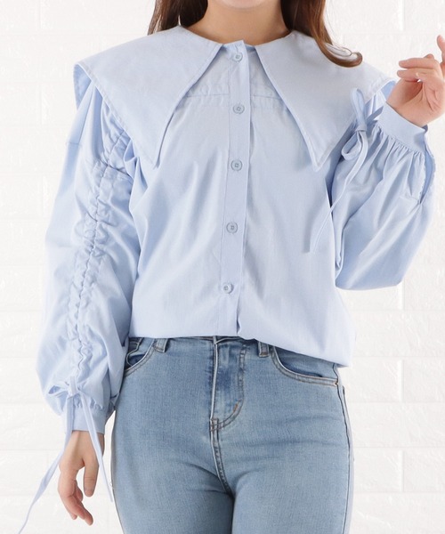 Lace Ladies（レースレディース）の「ビッグカラーフレアチュニックブラウス（シャツ/ブラウス・レディース・ブルー/ブラック/ホワイト・M）」の19枚目の写真