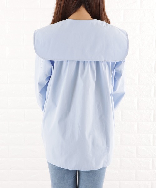 Lace Ladies（レースレディース）の「ビッグカラーフレアチュニックブラウス（シャツ/ブラウス・レディース・ブルー/ブラック/ホワイト・M）」の9枚目の写真