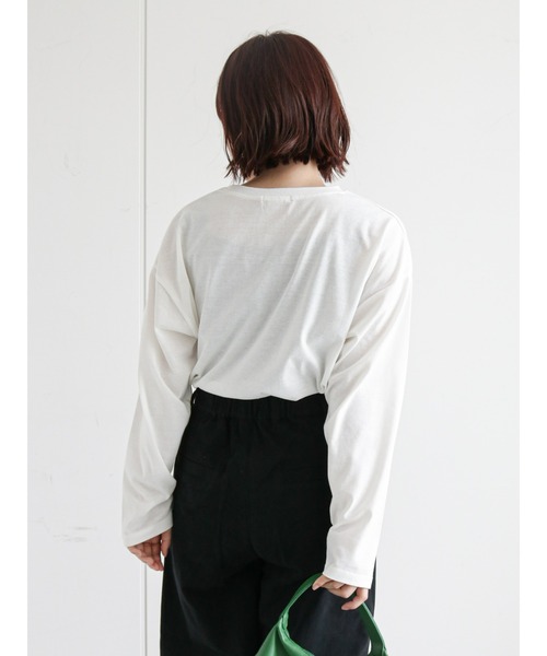 ehka sopo（エヘカソポ）の「サークルロゴプリントロンT（Tシャツ/カットソー・レディース・グレー/ブラック/オフホワイト/キナリ・ﾌﾘ-）」の8枚目の写真