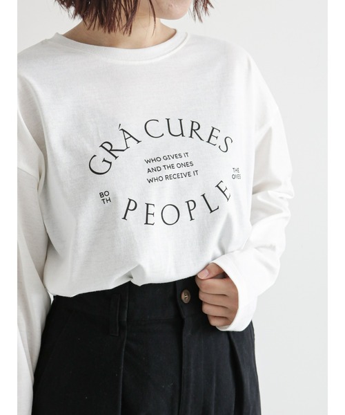 ehka sopo（エヘカソポ）の「サークルロゴプリントロンT（Tシャツ/カットソー・レディース・グレー/ブラック/オフホワイト/キナリ・ﾌﾘ-）」の9枚目の写真