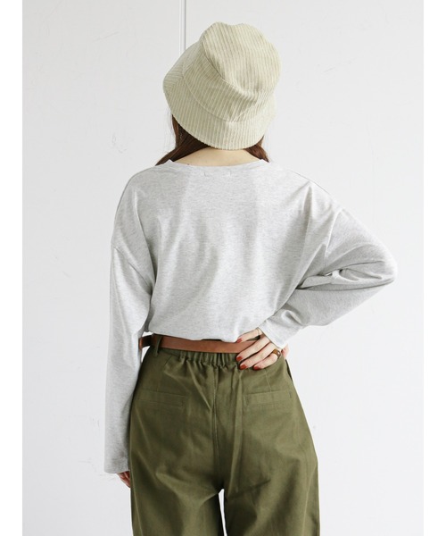 ehka sopo（エヘカソポ）の「サークルロゴプリントロンT（Tシャツ/カットソー・レディース・グレー/ブラック/オフホワイト/キナリ・ﾌﾘ-）」の19枚目の写真