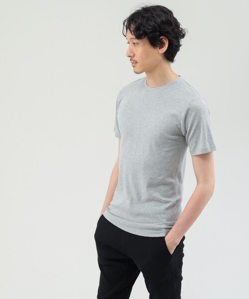TAKEO KIKUCHI(タケオキクチ)の「【MADE IN JAPAN】ベーシック 半袖クルーネック Tシャツ(ルームウェア/パジャマ・メンズ・ホワイト/ライトグレー/ブラック・02/03)」の1枚目の写真