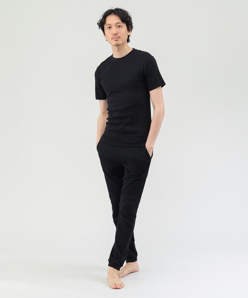 TAKEO KIKUCHI(タケオキクチ)の「【MADE IN JAPAN】ベーシック 半袖クルーネック Tシャツ(ルームウェア/パジャマ・メンズ・ホワイト/ライトグレー/ブラック・02/03)」の6枚目の写真