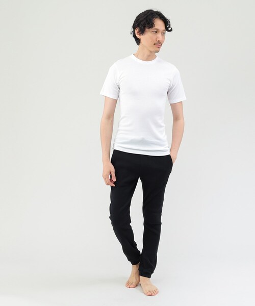TAKEO KIKUCHI(タケオキクチ)の「【MADE IN JAPAN】ベーシック 半袖クルーネック Tシャツ(ルームウェア/パジャマ・メンズ・ホワイト/ライトグレー/ブラック・02/03)」の4枚目の写真