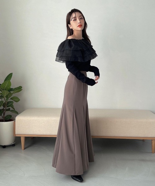 EIMY ISTOIRE（エイミーイストワール）の「ハイウエストソフトマーメイドスカート（スカート・レディース・アイボリー/ピンク/ブラック/モカ/グリーン系その他・S/M）」の10枚目の写真