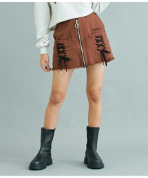 ANAP GｉRL（アナップガール）の「フロントジップツイルスカパン（スカート・キッズ）」