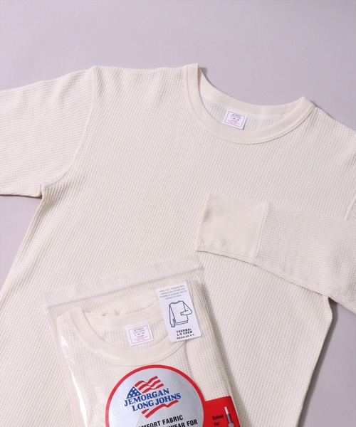 JEMORGAN(ジェーイーモーガン)の「(LK)【JEMORGAN】【パックT】ワッフル 長袖 Tシャツ(Tシャツ/カットソー・メンズ・ホワイト/ブラック/杢グレー/ナチュラル・MEDIUM/LARGE/X-LARGE)」の4枚目の写真