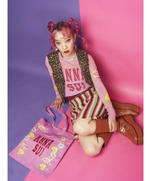 jouetie(ジュエティ)の「ANNA SUI メッシュフィットトップス【コラボ】(Tシャツ/カットソー・レディース・ピンク/パープル/ブラック・MEDIUM)」の21枚目の写真