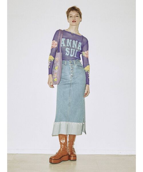 jouetie(ジュエティ)の「ANNA SUI メッシュフィットトップス【コラボ】(Tシャツ/カットソー・レディース・ピンク/パープル/ブラック・MEDIUM)」の7枚目の写真