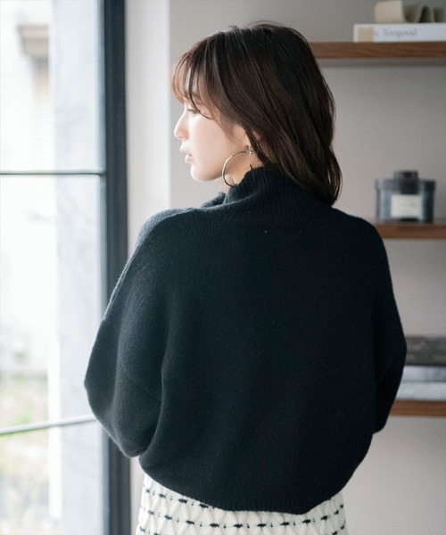 REDYAZEL（レディアゼル）の「タートルショート丈ニット（ニット/セーター・レディース・パープル/ブラック/ライトベージュ・FREE）」の13枚目の写真