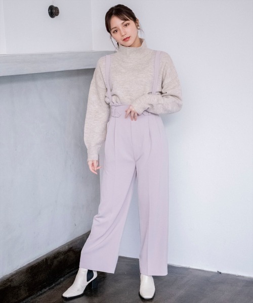 REDYAZEL（レディアゼル）の「タートルショート丈ニット（ニット/セーター・レディース・パープル/ブラック/ライトベージュ・FREE）」の15枚目の写真