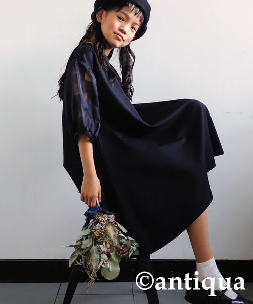 antiqua(アンティカ)の「チェック柄ワンピース(ワンピース・キッズ・ブラック・130/140/150/160)」の16枚目の写真