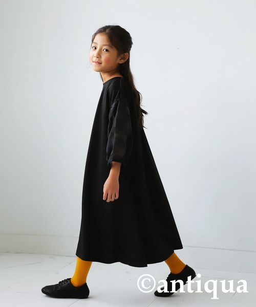 antiqua(アンティカ)の「チェック柄ワンピース(ワンピース・キッズ・ブラック・130/140/150/160)」の4枚目の写真