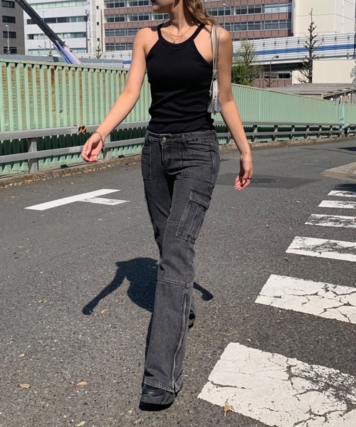 SHAGGIE（シャギー）の「【カップお取り外し可能】ホルターネックリブトップインナー（キャミソール・レディース・イエロー/ホワイト/ブラック・FREE）」の8枚目の写真