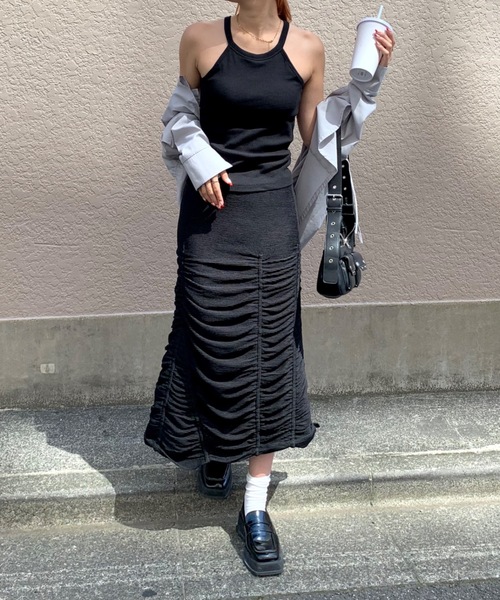 SHAGGIE（シャギー）の「【カップお取り外し可能】ホルターネックリブトップインナー（キャミソール・レディース・イエロー/ホワイト/ブラック・FREE）」の10枚目の写真