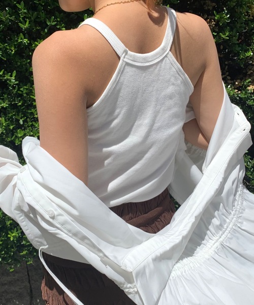 SHAGGIE（シャギー）の「【カップお取り外し可能】ホルターネックリブトップインナー（キャミソール・レディース・イエロー/ホワイト/ブラック・FREE）」の17枚目の写真