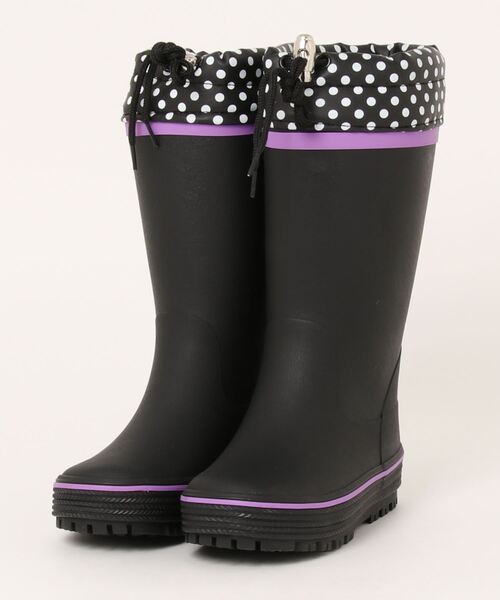 Parade(パレード)の「【防水・防滑】フード付き防寒レインブーツ 6112(レインシューズ・キッズ・ブラック・19.0cm/20.0cm/24.0cm/21.0cm/23.0cm/22.0cm)」の1枚目の写真