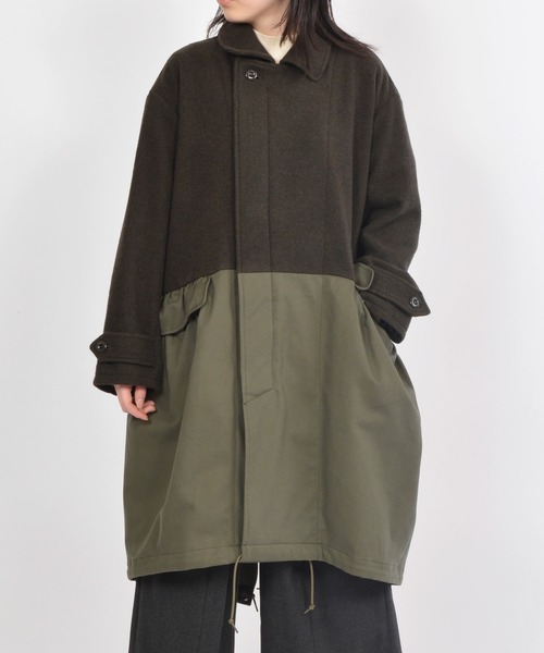 gomme（ゴム）の「モッサ 比翼コート（ステンカラーコート）」 - WEAR