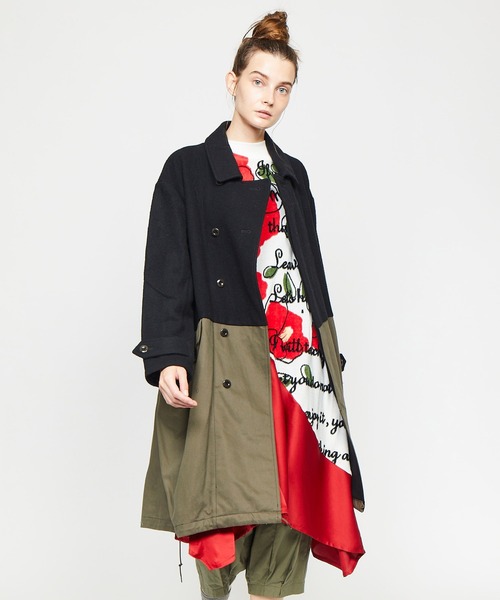 gomme（ゴム）の「モッサ 比翼コート（ステンカラーコート）」 - WEAR