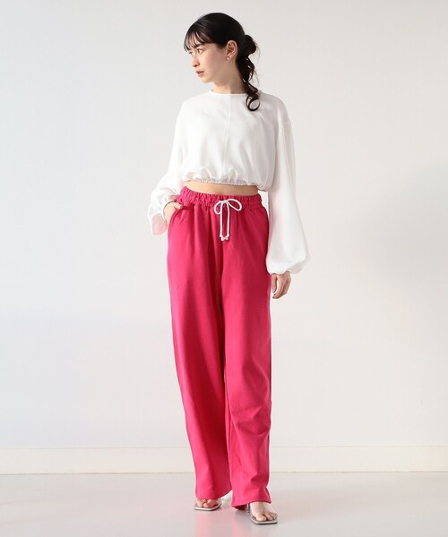 Ray BEAMS（レイビームス）の「Ray BEAMS / シャーリング ベルト ブラウス（シャツ/ブラウス・レディース・ブラック/ホワイト・0/1）」の9枚目の写真