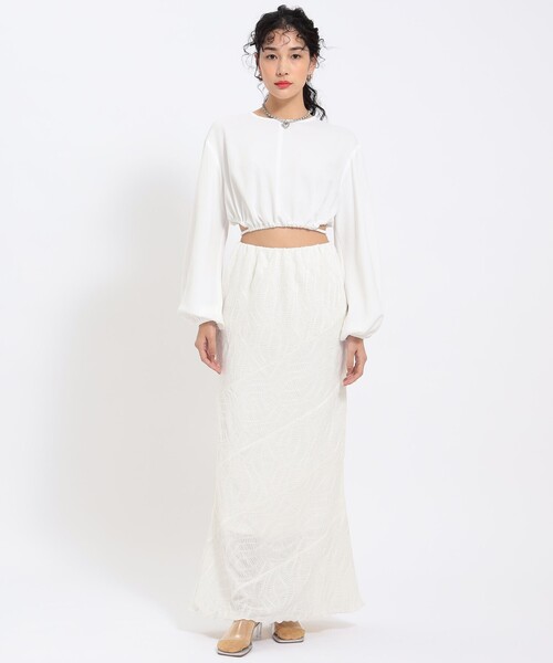 Ray BEAMS（レイビームス）の「Ray BEAMS / シャーリング ベルト ブラウス（シャツ/ブラウス・レディース・ブラック/ホワイト・0/1）」の11枚目の写真