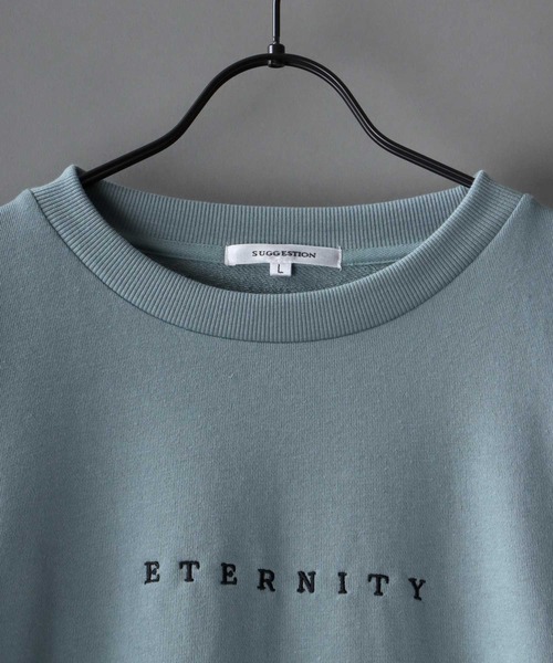 SITRY(シトリー)の「oversize 2way stitch logo sweat shirt/オーバーサイズ 2way ワンポイント刺繍 スウェット シャツ/トレーナー(スウェット・メンズ・ホワイト/ブラック/グレイッシュブルー・M/L)」の4枚目の写真