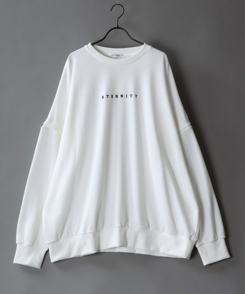 SITRY(シトリー)の「oversize 2way stitch logo sweat shirt/オーバーサイズ 2way ワンポイント刺繍 スウェット シャツ/トレーナー(スウェット・メンズ・ホワイト/ブラック/グレイッシュブルー・M/L)」の17枚目の写真