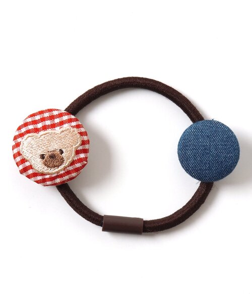 apres les cours（アプレレクール）の「tiny bear クルミボタンヘアゴム（ヘアゴム・キッズ・チェック/インディゴブルー・FREE）」の9枚目の写真
