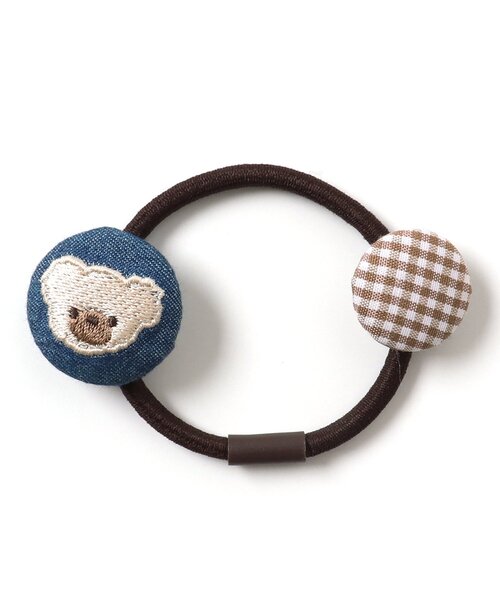 apres les cours（アプレレクール）の「tiny bear クルミボタンヘアゴム（ヘアゴム・キッズ・チェック/インディゴブルー・FREE）」の10枚目の写真