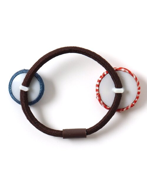 apres les cours（アプレレクール）の「tiny bear クルミボタンヘアゴム（ヘアゴム・キッズ・チェック/インディゴブルー・FREE）」の11枚目の写真