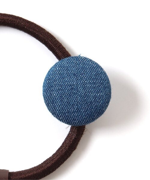 apres les cours（アプレレクール）の「tiny bear クルミボタンヘアゴム（ヘアゴム・キッズ・チェック/インディゴブルー・FREE）」の14枚目の写真