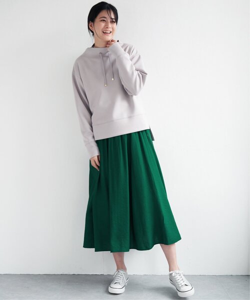 ikka(イッカ)の「ボリュームギャザースラブスカート(スカート・レディース・ダークグリーン・S/M/L)」の12枚目の写真