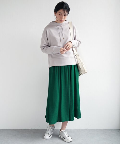 ikka(イッカ)の「ボリュームギャザースラブスカート(スカート・レディース・ダークグリーン・S/M/L)」の13枚目の写真