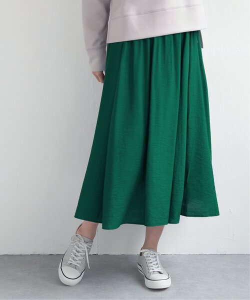 ikka(イッカ)の「ボリュームギャザースラブスカート(スカート・レディース・ダークグリーン・S/M/L)」の14枚目の写真