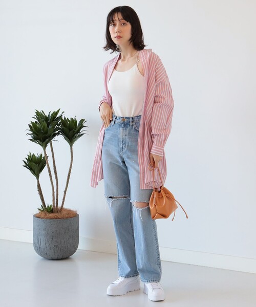 Ray BEAMS(レイビームス)の「GYMPHLEX / バンドカラー チュニック(チュニック・レディース・ブルー/ピンク・14)」の3枚目の写真